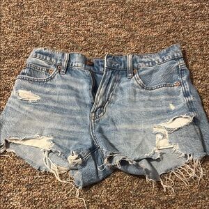American Eagle Outfitters Blue Distressed Jean Shorts